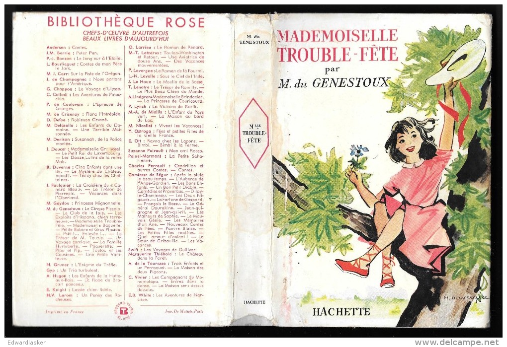 Mademoiselle Trouble-fête //M. Du Genestoux - Jaquette - Ill. M. Duvergier - 1957 - Hachette