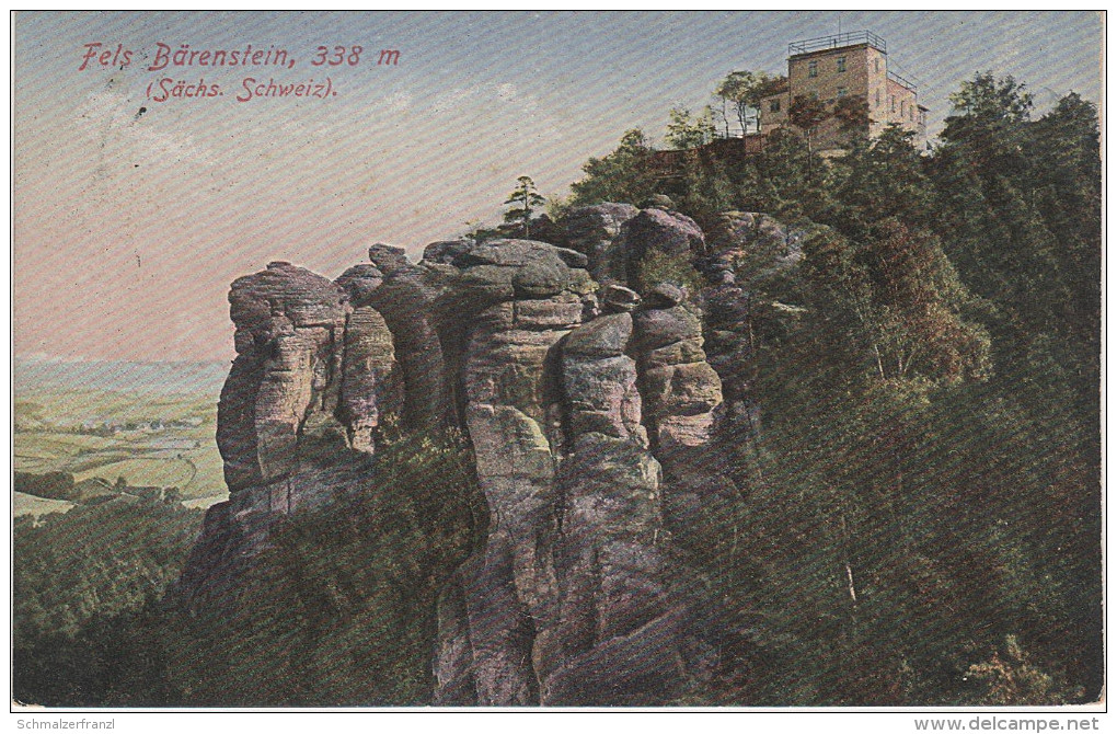 AK Sächsische Schweiz Gasthaus Baude Fels Bärenstein Bei Naundorf Weissig Thürmsdorf Wehlen Rathen Königstein Stempel - Wehlen