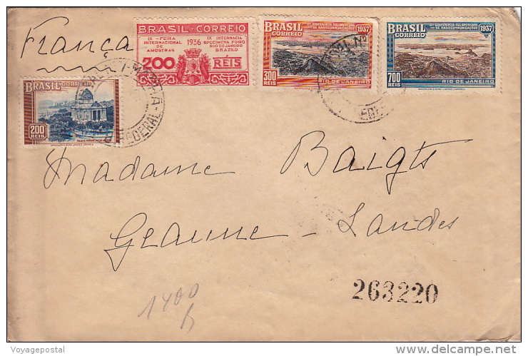 Lettre -Brésil Pour La France - Covers & Documents