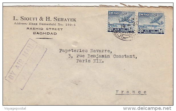 Lettre -Iraq Pour La France Baghdad - Irak