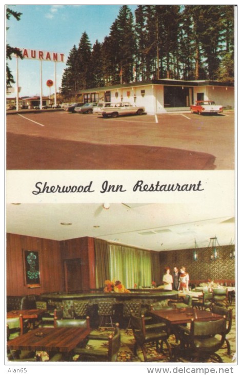 Portland Oregon, The Sherwood Inn Restaurant, Auto, Interior View, C1970s Vintage Postcard - Portland