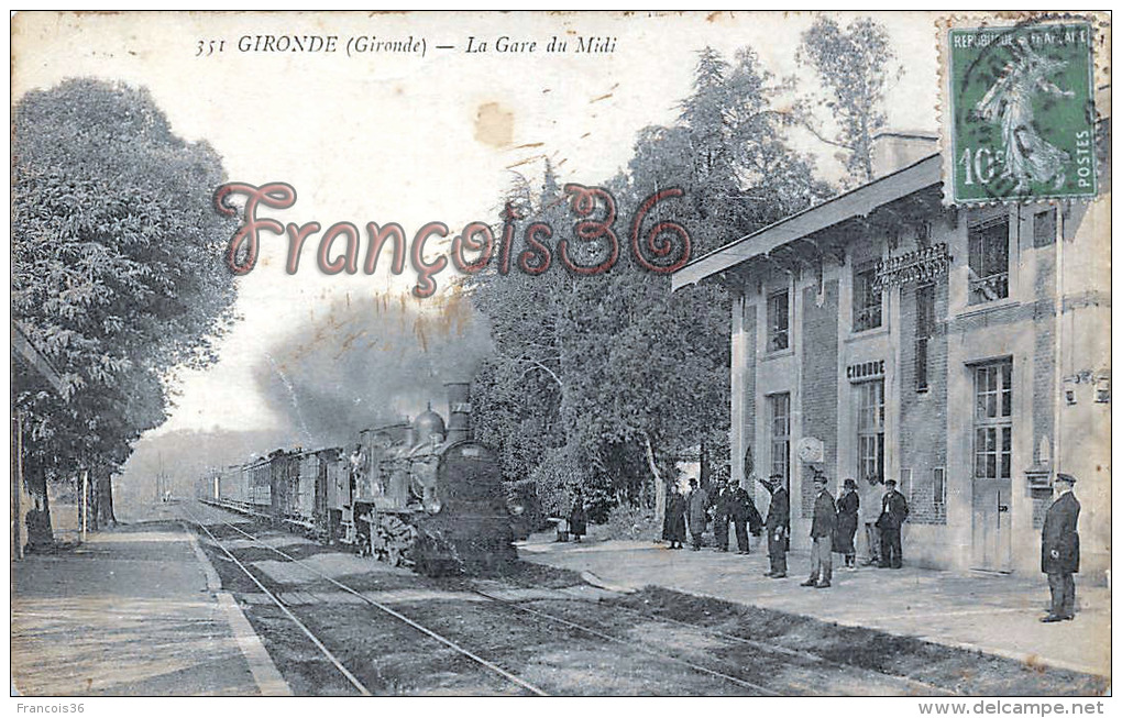 (33) Gironde Sur Dropt, Près De La Réole - La Gare Du Midi Train Tren Locomotive -  2 SCANS - Andere & Zonder Classificatie