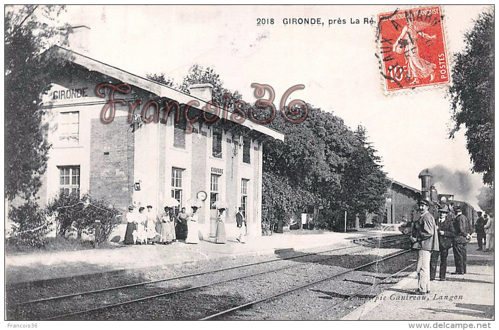 (33) Gironde Sur Dropt, Près De La Réole - La Gare Du Midi Train Tren Locomotive -  2 SCANS - Autres & Non Classés