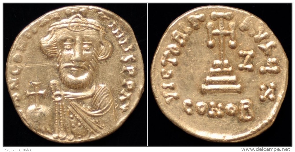 Constans II AV Solidus- Rare Officiana Z - Byzantium