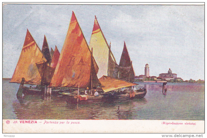 Italy Unused Postcard Venezia Partenza Per La Pesca - Storia Postale