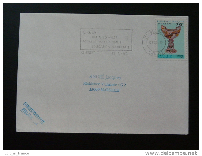 23 Creuse Gueret 20 Ans Des GRETA - Flamme Sur Lettre Postmark On Cover - Oblitérations Mécaniques (flammes)