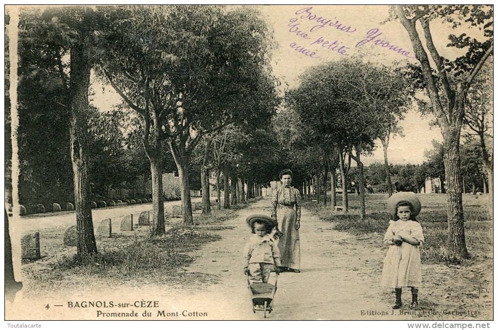 CPA 30 BAGNOLS SUR CEZE PROMENADE DU MONT COTTON 1904 - Bagnols-sur-Cèze