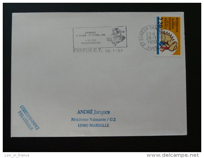 27 Eure Evreux Poupée Doll 1990 - Flamme Sur Lettre Postmark On Cover - Bambole