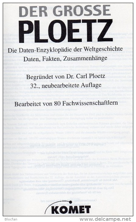 Große PLOETZ Daten In Weltgeschichte Antiquarisch 24€ Daten Fakten A-Z KOMET-Verlag 1998 History Book ISBN 3-89836-147-0 - Andere & Zonder Classificatie