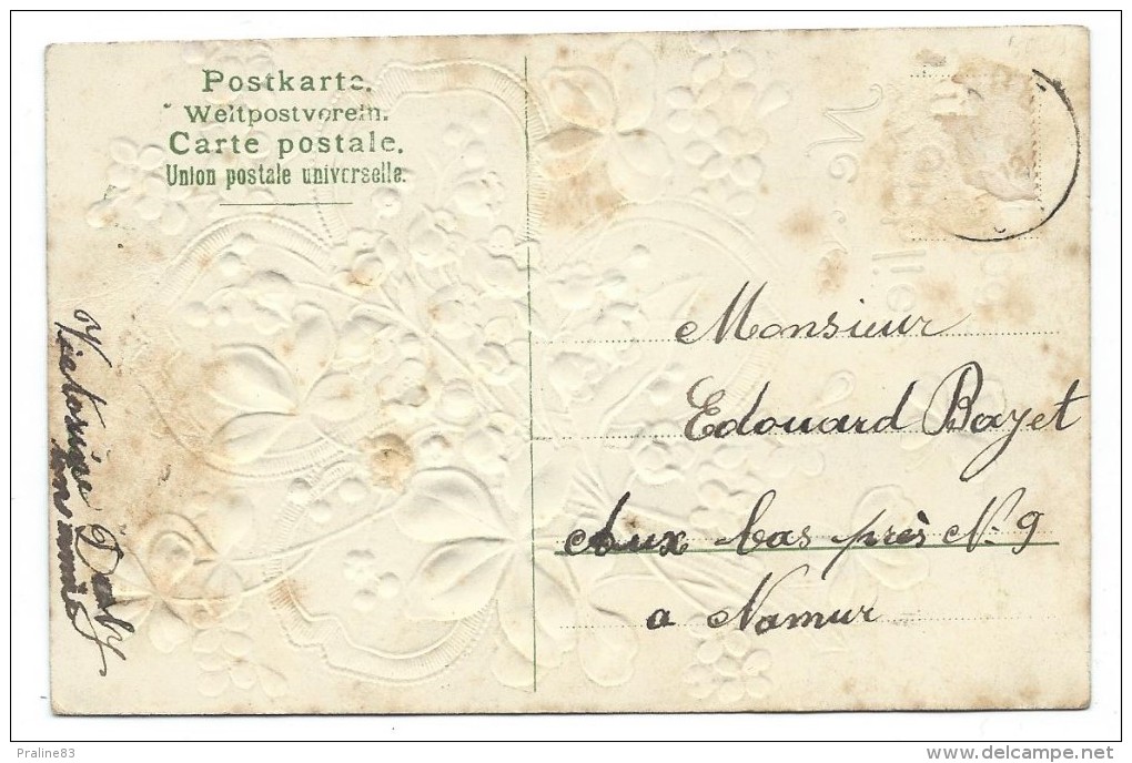 CPA -Très Belle Carte Gaufrée -"NE M' OUBLIEZ PAS" -Bouquet De Fleurs, Muguet -Circulé - Autres & Non Classés