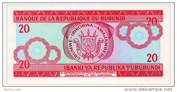 BURUNDI 20 FRANCS 2007 Pick 27d Unc - Burundi