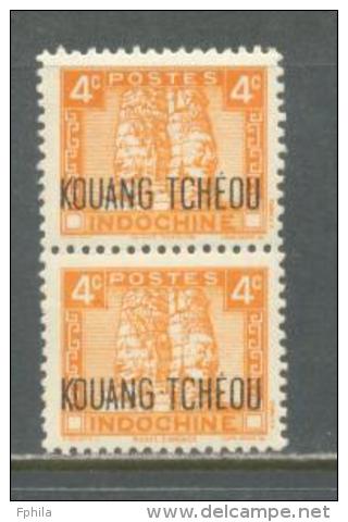 1941 KOUANG-TCHEOU 4C. DEFINITIVE MICHEL: 140 PAIR MNH ** - Unused Stamps