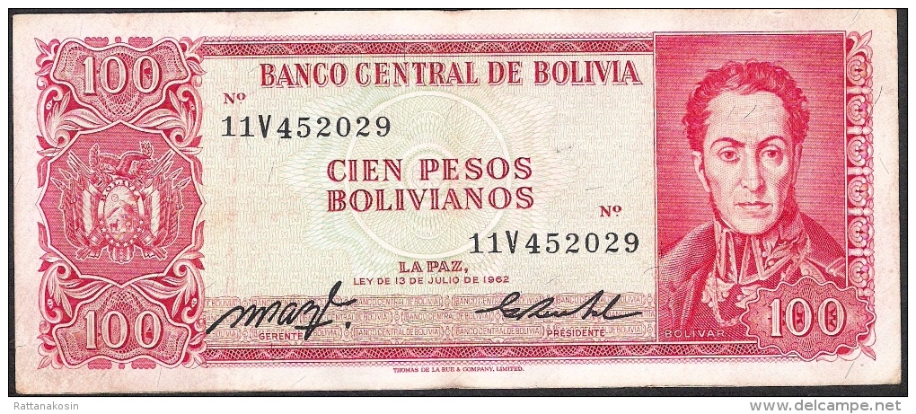 BOLIVIA   P164    100   PESOS BOLIVIANOS  1983   VF - Bolivia