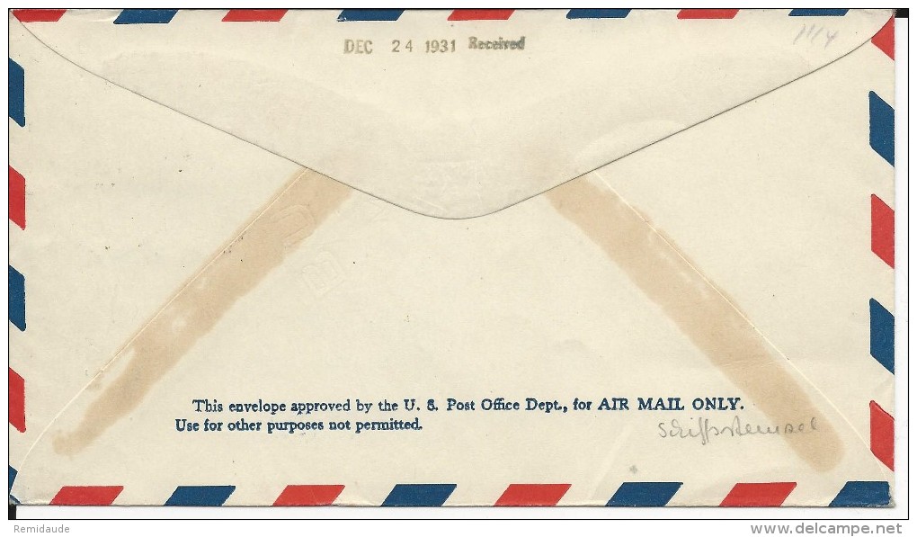 1931 - US NAVY - ENVELOPPE Avec OBLITERATION NAVALE "U.S. FRIGATE CONSTITUTION" - Storia Postale