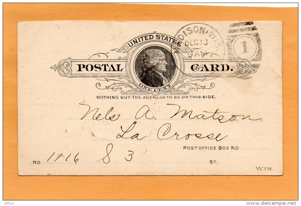 United States 1894 Card Mailed - ...-1900