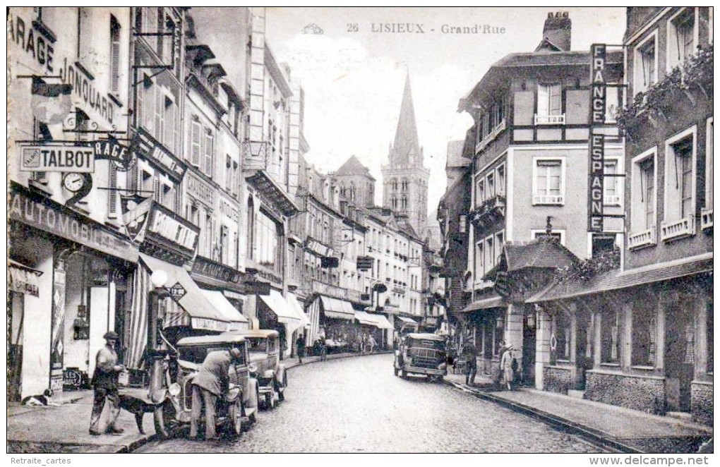 Lisieux - La Grand'Rue - Garage Automobiles TALBOT - Très Beau Plan Animé - Lisieux