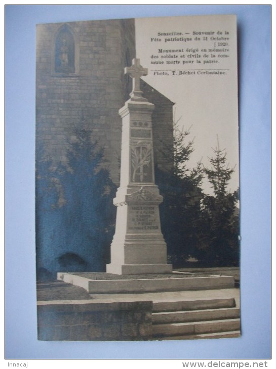 Réf: 9-12-147.            SENZEILLES   Souvenir De La Fête Patriotique Du 21 Octobre 1920. - Cerfontaine