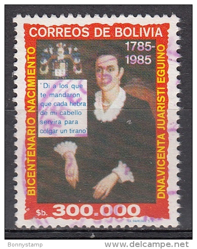 Bolivia, 1985 - 300000b Dona Vicenta Juaristi Eguino - Nr.718 Usato° - Bolivië