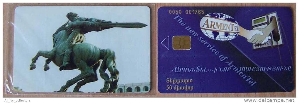 SALE! Chip Card Carte Karte From ARMENIA Armenien, SCULPTURE, MINT In Blister,  Monument Sculptur Escultura. Horse - Armenia