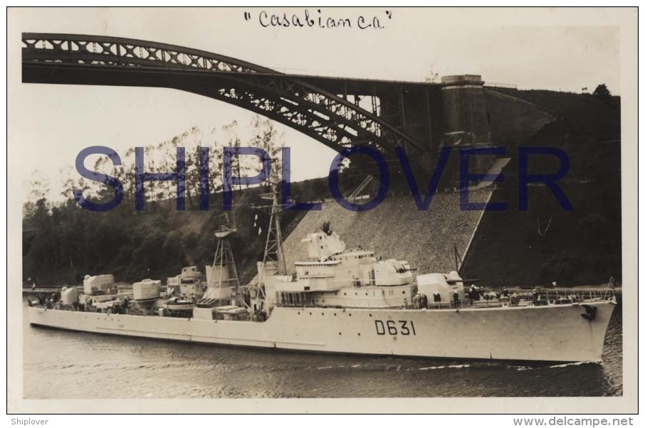 Escorteur D'escadre CASABIANCA (Marine Nationale) Le 20 Juin 1956 à Kiel - Carte Photo Rare - Photo/bateau/schiff - Warships