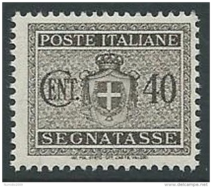 1945 LUOGOTENENZA SEGNATASSE 40 CENT FILIGRANA RUOTA MNH ** - SV3 - Strafport