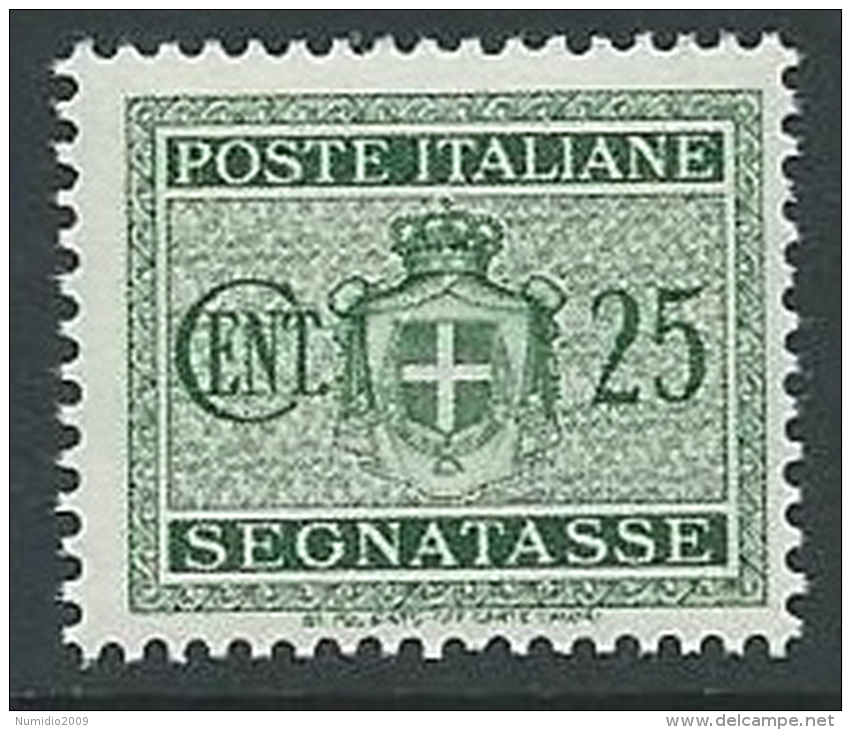 1945 LUOGOTENENZA SEGNATASSE 25 CENT NO FILIGRANA MNH ** - SV4 - Segnatasse