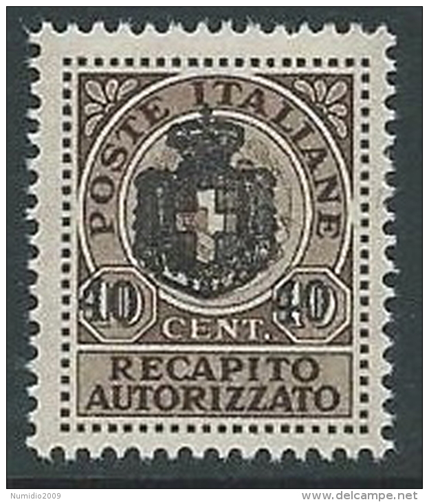 1945 LUOGOTENENZA RECAPITO AUTORIZZATO 40 SU 10 CENT MNH ** - SV4 - Service Privé Autorisé