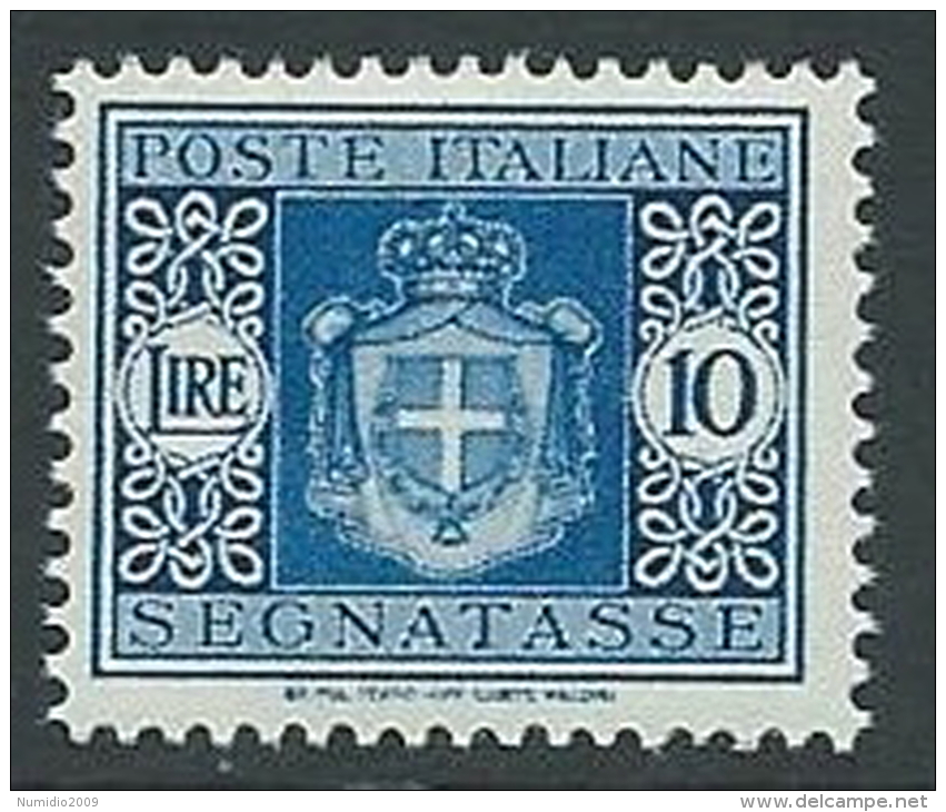 1945 LUOGOTENENZA SEGNATASSE 10 LIRE NO FILIGRANA MNH ** - SV4 - Taxe