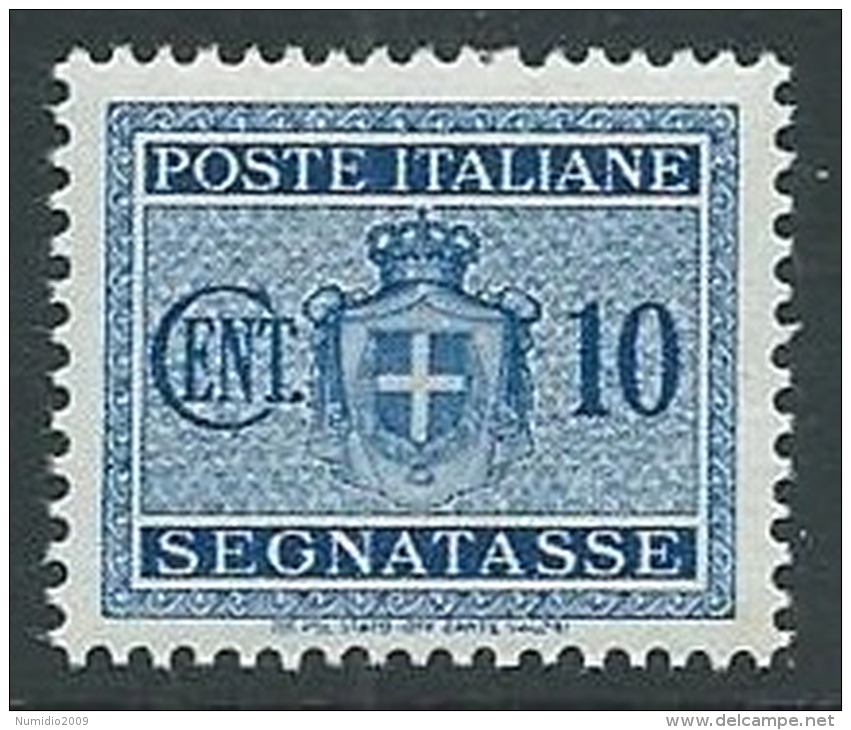 1945 LUOGOTENENZA SEGNATASSE 10 CENT NO FILIGRANA MNH ** - SV4 - Segnatasse