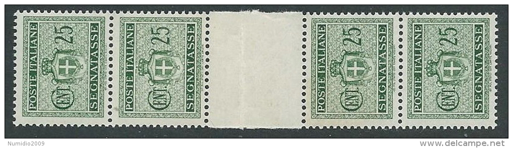 1945 LUOGOTENENZA SEGNATASSE 25 CENT NO FILIGRANA PONTE MNH ** - SV1-8 - Strafport