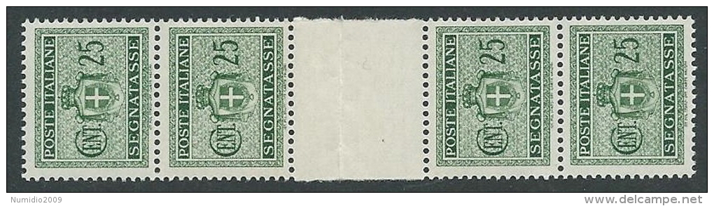 1945 LUOGOTENENZA SEGNATASSE 25 CENT NO FILIGRANA PONTE MNH ** - SV1-5 - Segnatasse