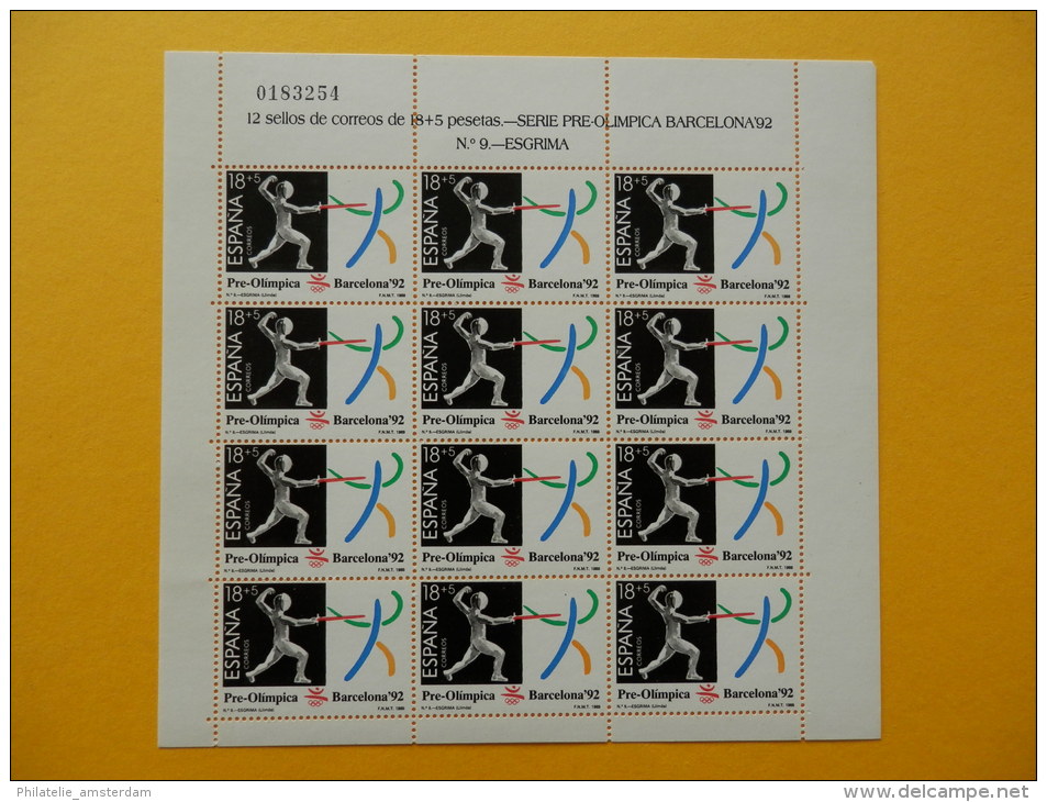 Spain 1989, OLYMPICS BARCELONA / FOOTBALL FENCING GYMNASTICS: Mi 2905-07, ** -KB - Zomer 1992: Barcelona