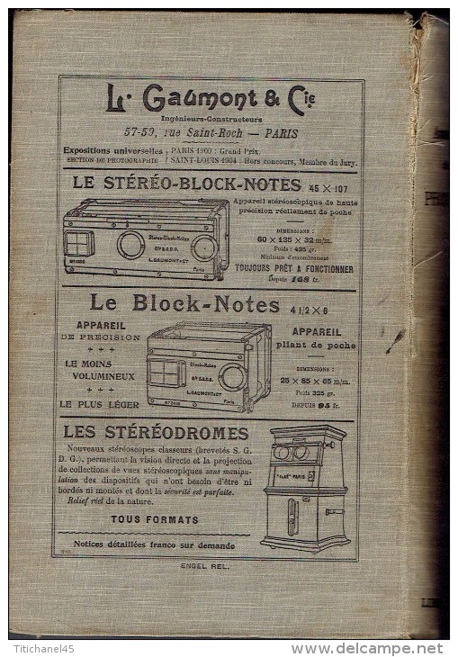 ANNUAIRE GENERAL ET INTERNATIONAL DE LA PHOTOGRAPHIE 1905 - 77O Pages Richement Illustrées - Nombreuses Publicités - Andere & Zonder Classificatie