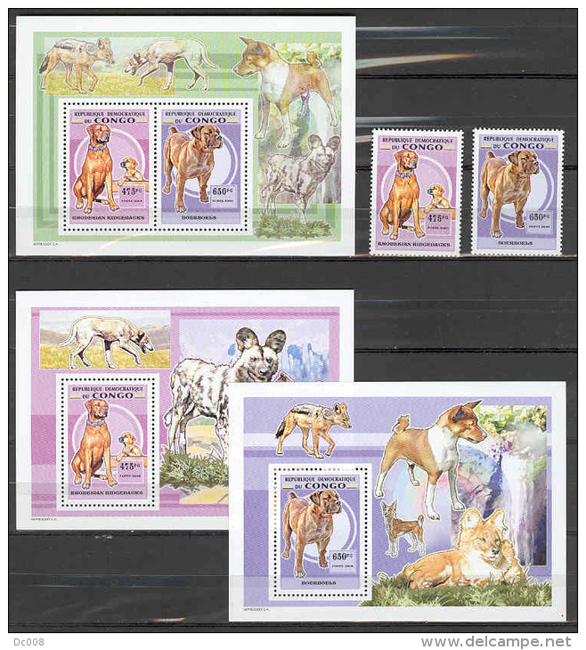 Dogs COB 2520/21+BL479/80+BL481 - 2007 MNH - Neufs