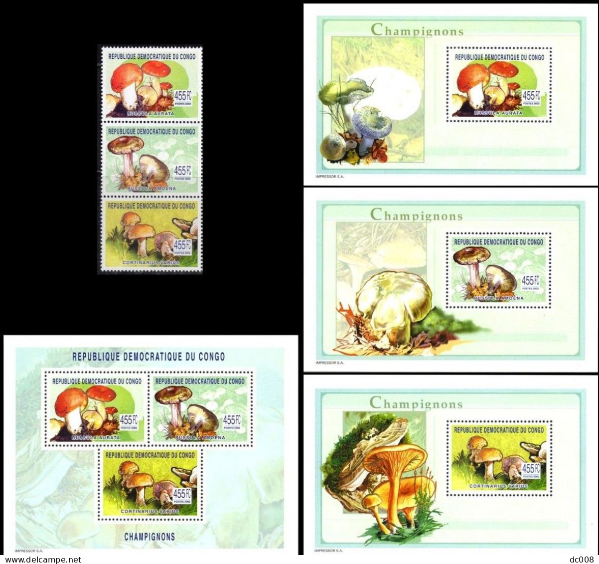 COB 2166/68+BL265/67+BL268 Butterflys 2003 MNH - Ungebraucht