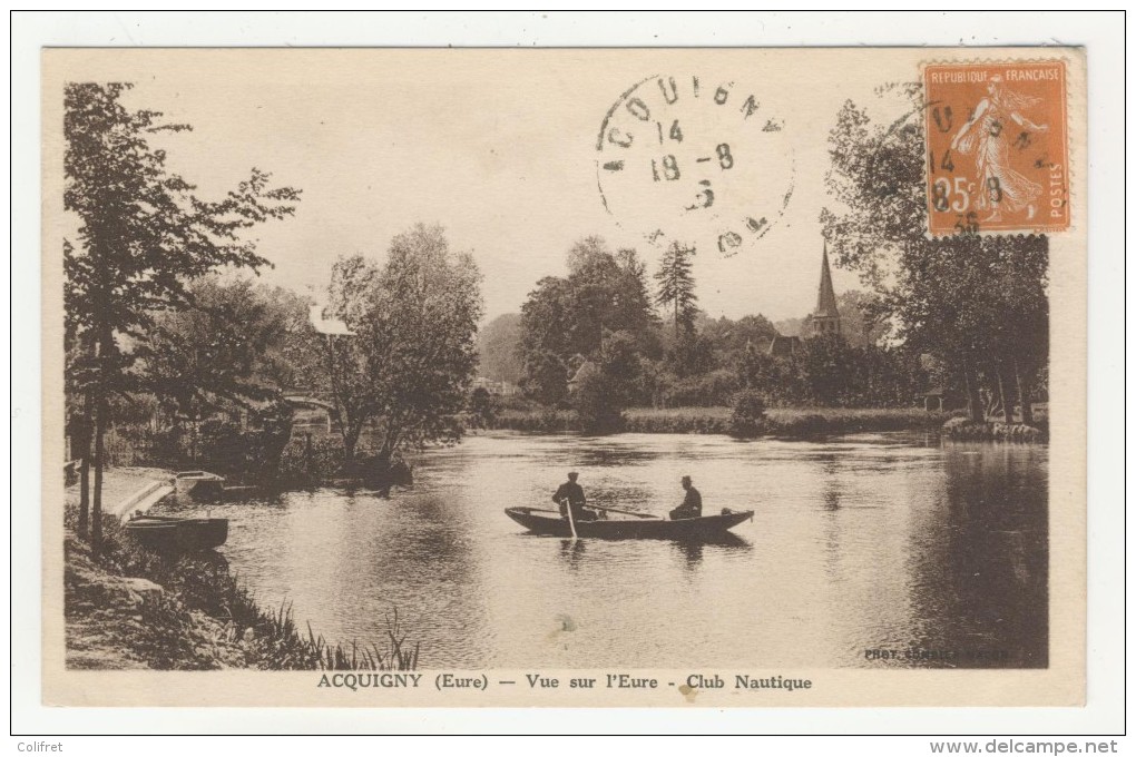 27 - Acquigny       Vue Sur L'Eure  -  Club Nautique - Acquigny