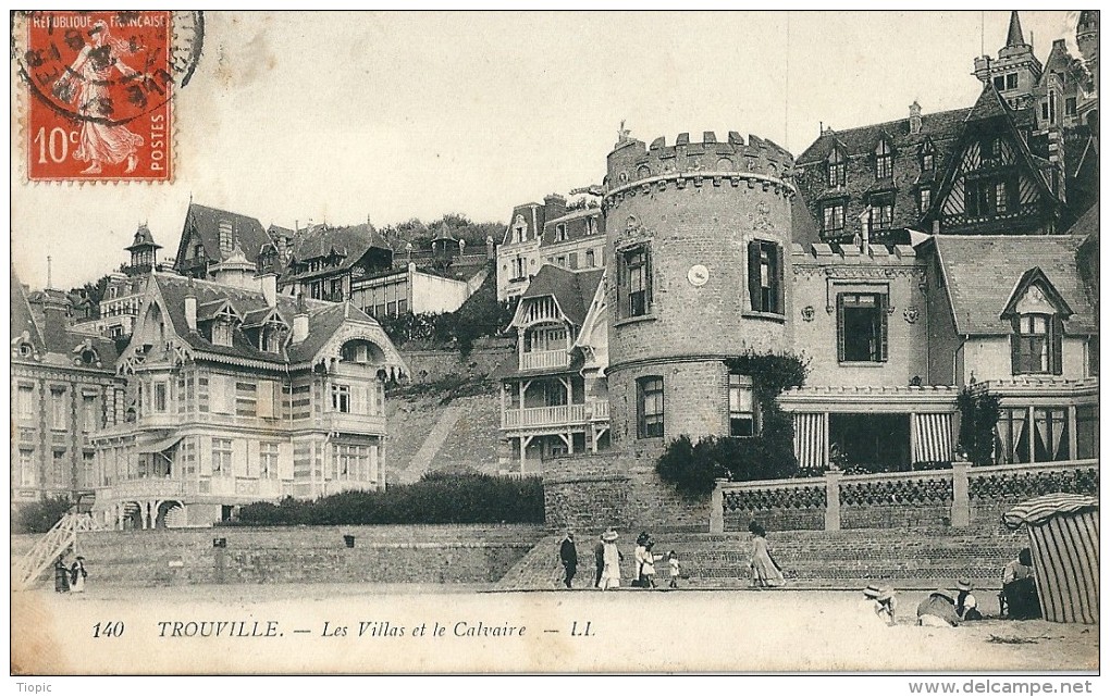 3 Cpa De  Trouville-sur-Mer  ( 14 )  Perspective De La Rue Victor - Hugo  -  Les Villas Et Le Calvaire  -  Le Casino . - Trouville