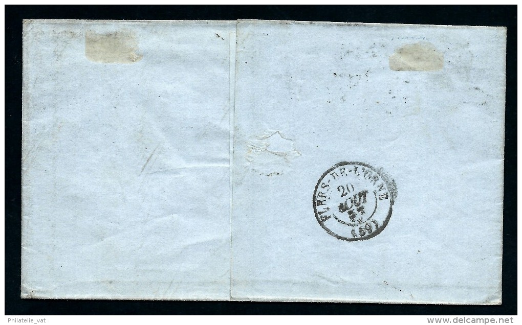 FRANCE-  LETTRE DE CAEN POUR FLERS AFF TYPE NAPOLEON A 40c  1857  A VOIR POUR ETUDE   LOT P2156 - 1849-1876: Klassik