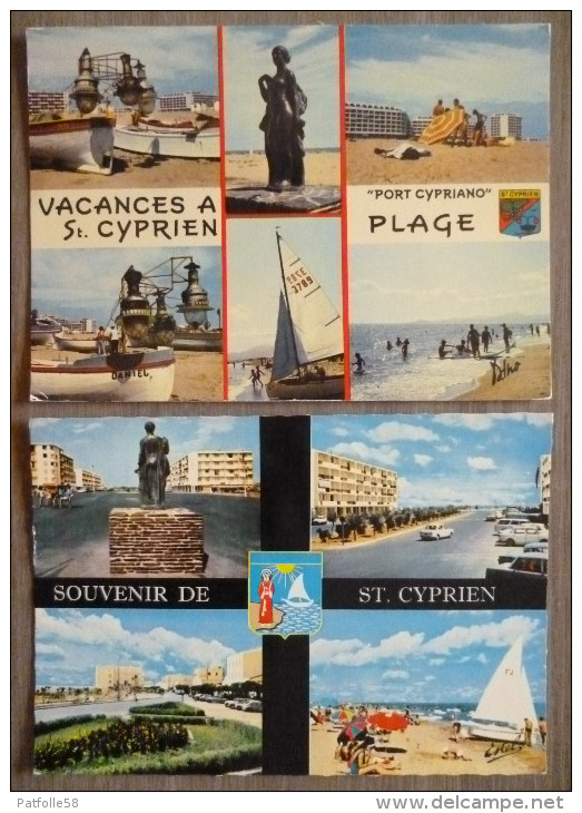 SAINT CYPRIEN  PLAGE (66). LOT DE 8 CPM.  ANNEES 1960 à 1980