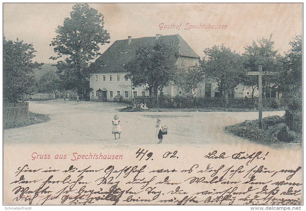 AK Gruss Aus Spechtshausen Kinder Gasthof Bei Hartha Tharandt Pohrsdorf Fördergersdorf Grumbach Herzogswalde - Herzogswalde