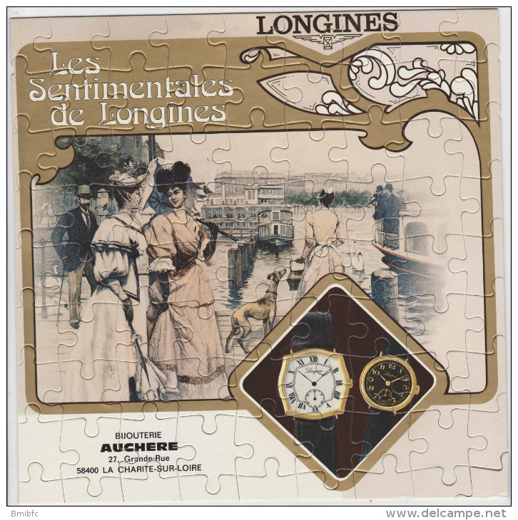 PUZZLE De 80 Pièces 21 X 21 Cm. Publicité Montres Les Sentimentales De Longines (Bijouterie AUCHERE ) - Orologi Pubblicitari