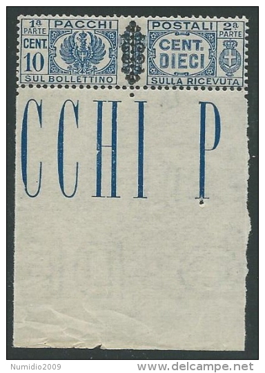 1945 LUOGOTENENZA PACCHI POSTALI 10 CENT LUSSO MNH ** - SV5-9 - Paketmarken