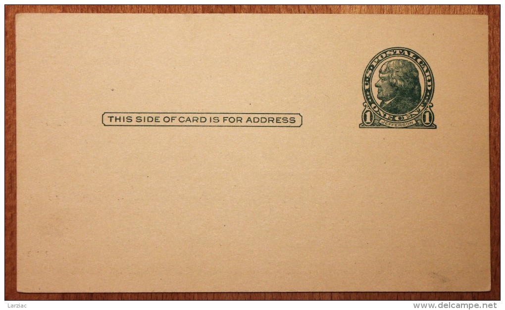 Entier Postal One Cent Jefferson Non Utilisé - 1941-60
