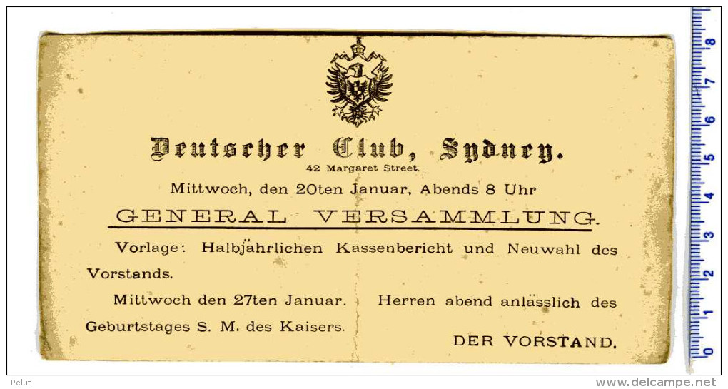 Entier Postal New South Wales Illustré - Repiquage "deutscher Club Sydney" 1892 - Lettres & Documents