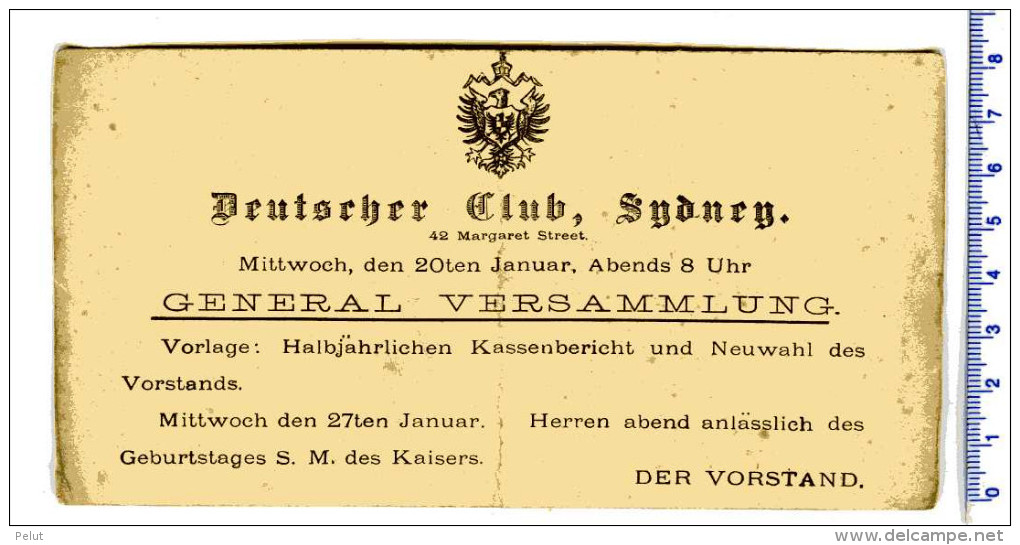 Entier Postal New South Wales Illustré - Repiquage "deutscher Club Sydney" 1892 - Briefe U. Dokumente