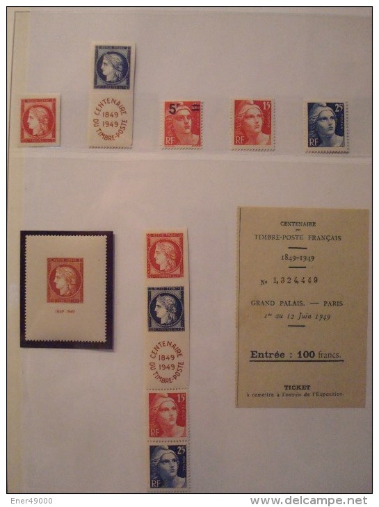 FRANCE 823/862 Dont 833A + PA28 . ANNEE 1949 COMPLETE ** - 1940-1949