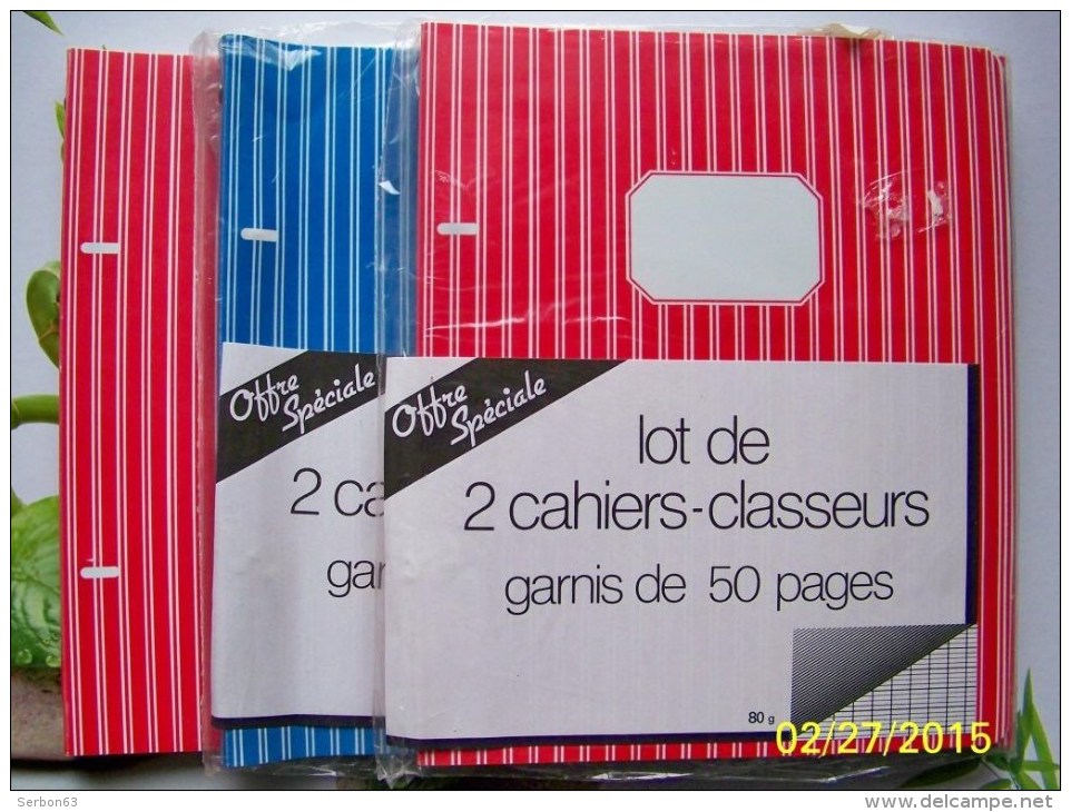 5 CAHIERS CLASSEURS NEUFS VERTS ET JAUNES PLASTIQUE SOUPLE GARNIS DE 50 PAGES 17x22 SEYES RENTREE DES CLASSES ECOLE - Sonstige & Ohne Zuordnung