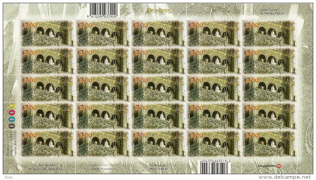 NEW ZEALAND 2002  Lord Of The Rings SHEET MNH - Sheets, Plate Blocks &  Multiples