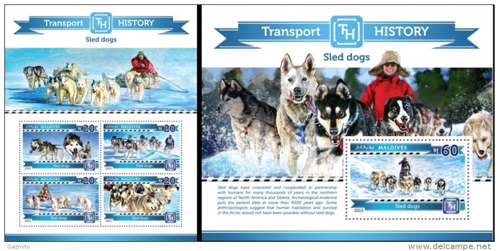 Maldives 2015, Transports, Sled Dogs, 4val In BF+BF - Fauna ártica