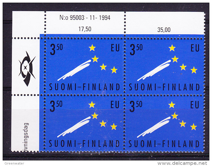 Finland 1995 Entry EU 1v Bl Of 4  ** Mnh (19719) - Europese Gedachte